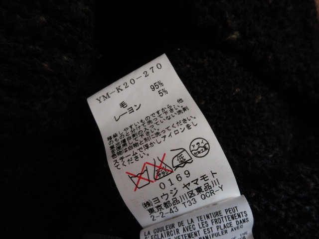 ヨウジヤマモト　Y`s　Yohji Yamamoto 　タートルネック　半袖　ニット　セーター　黒3_画像4