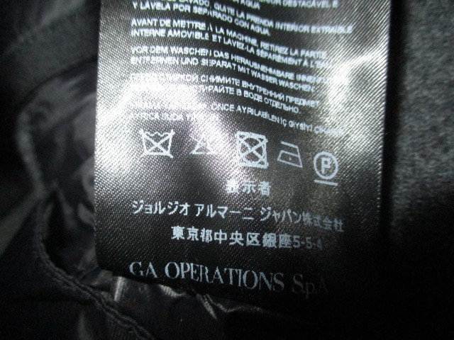 GIORGIO ARMANIjoru geo Armani 19AW top class cashmere 100% liner over long coat charcoal 46