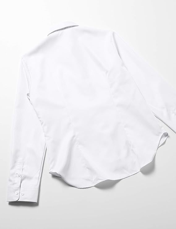 アトリエサンロクゴ シャツ ブラウス 事務服 制服 ワイシャツ ビジネスワイシャツ l1-l22 レディース 開襟-white 日本 L (日本サイズL相当)_画像2