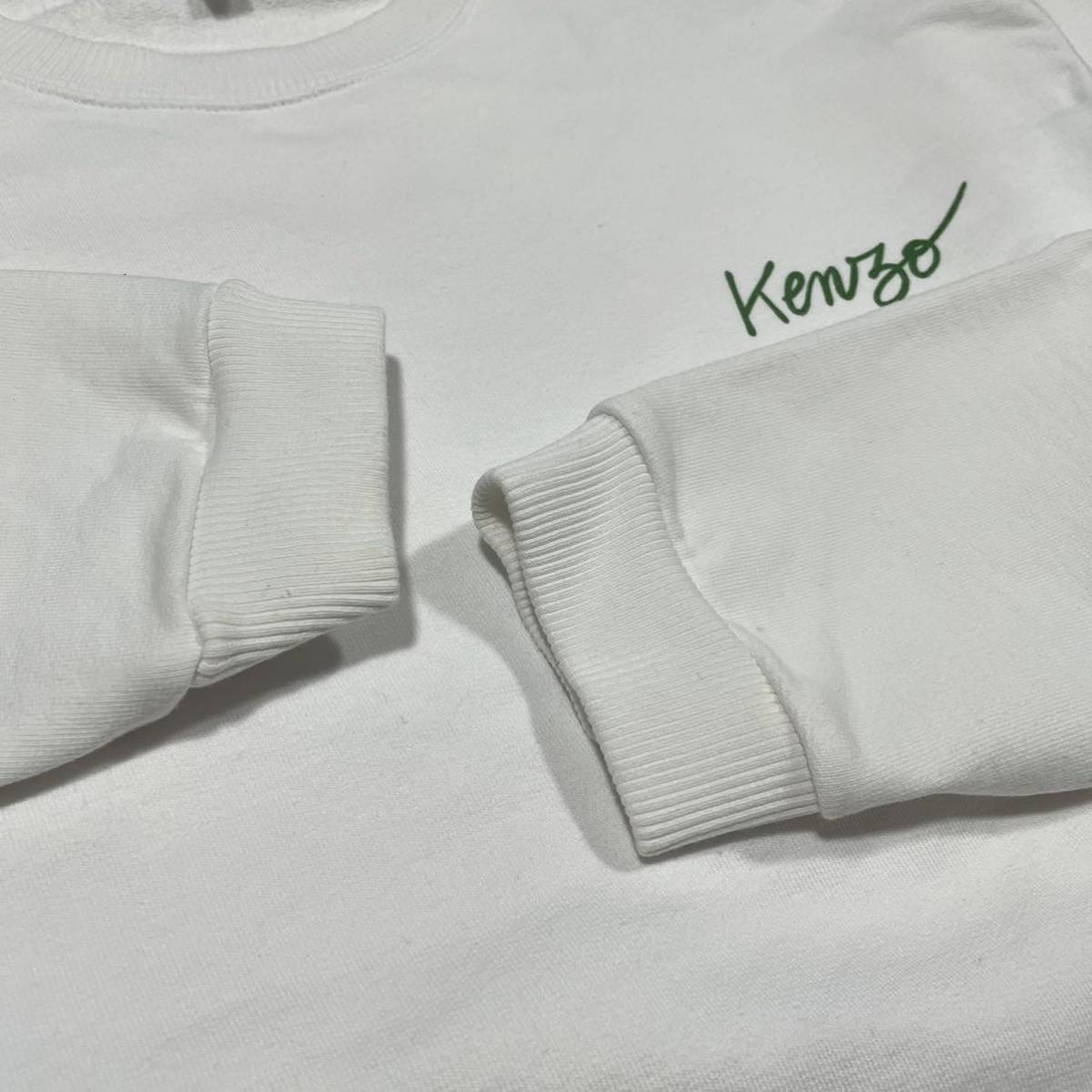 正規品 美品 KENZO ケンゾー ポピーグラフィック スウェットシャツ ホワイト クルーネック ロングTシャツ トップス トレーナー_画像8