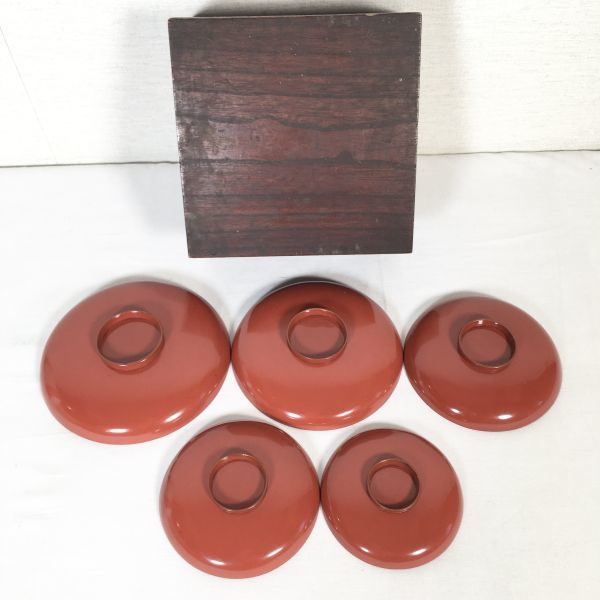 [5 step ] era thing . coating sake cup cup wooden lacquer ware sake cup and bottle retro antique antique old ..