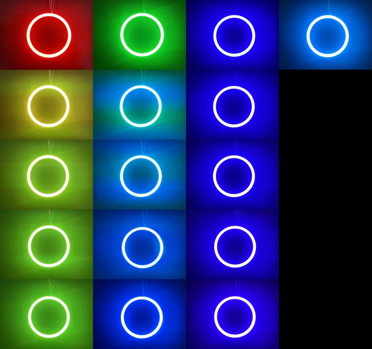 14♯スペイド用　CCFLイカリングキット　白　青　赤　※防水材付き　送料無料※　NSP140　NSP141　NCP145　COB LEDリング　RGBリングも有り_COB　RGBリングのサンプル
