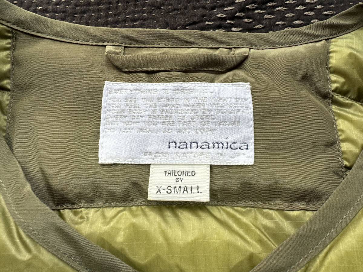 【未使用品・定価42,120円】nanamica(ナナミカ) “Down Coat” 【SUBF９４９】（サイズXS・日本サイズM～L・オリーブ色） _画像9