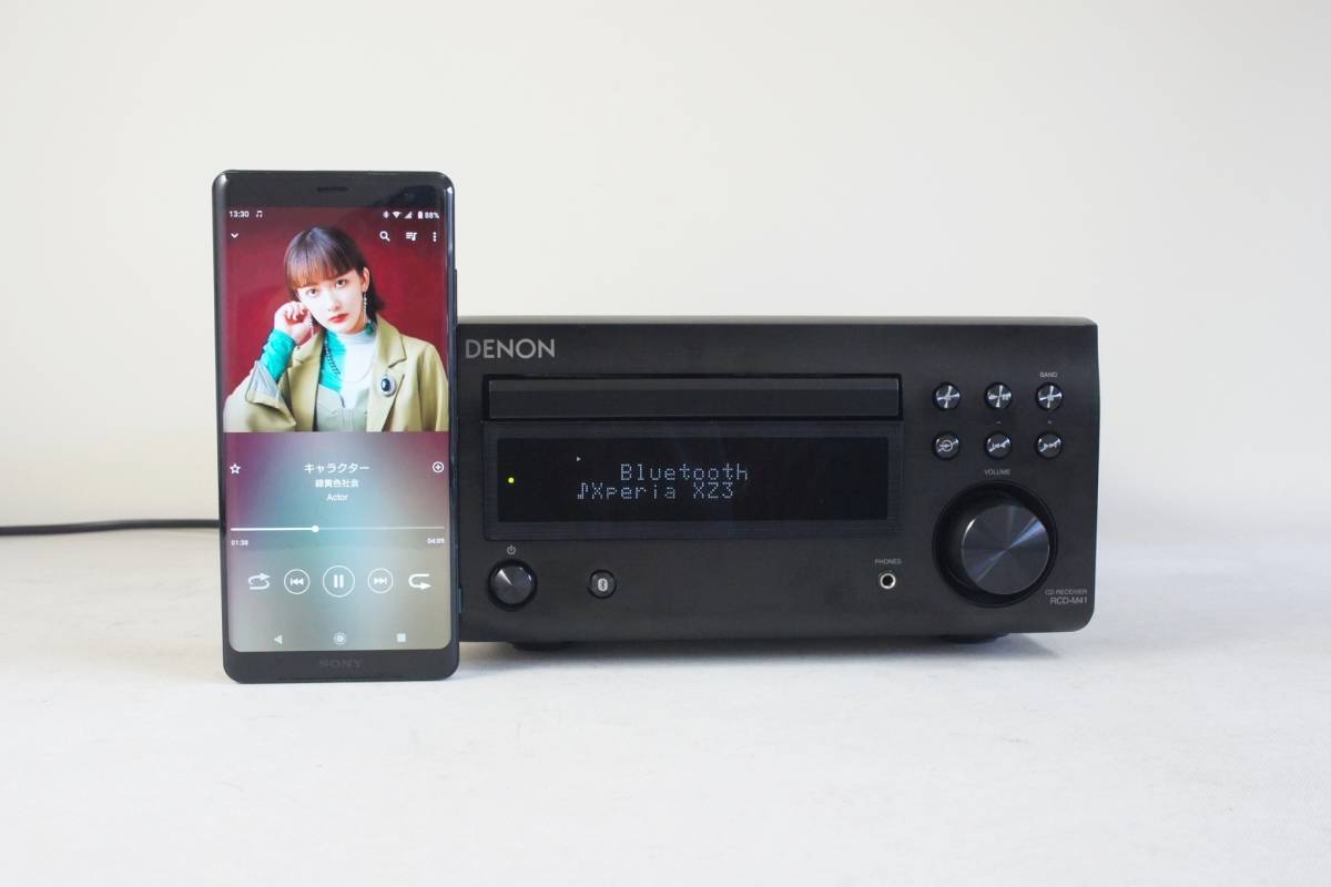 DENON RCD-M41 Bluetooth機能搭載 CDレシーバー 2019年製_Bluetooth接続再生状態です。