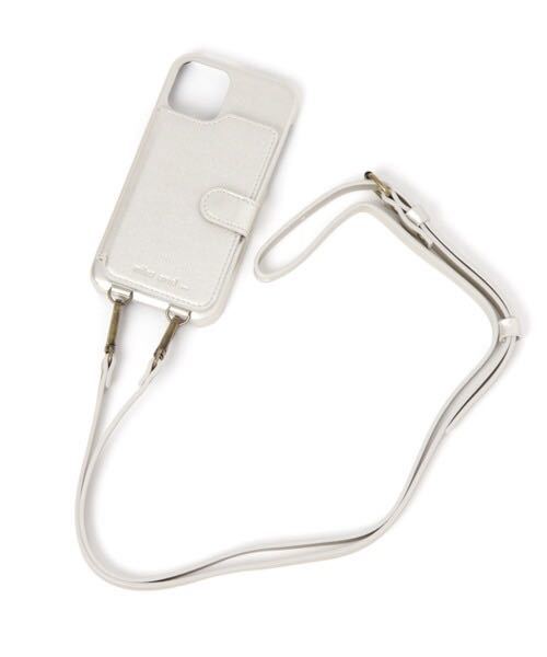 ニコアンド オリジナルベルト付きiPhoneケース(iPhone12、iPhone12Pro) シルバー スマホショルダー付き_画像6