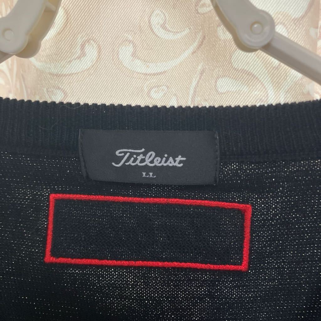 ★☆ 中古品 タイトリスト セーター グレー 前面ダイヤ柄 綿混 メンズ LL ゴルフウェア TITLEIST ★☆_画像3