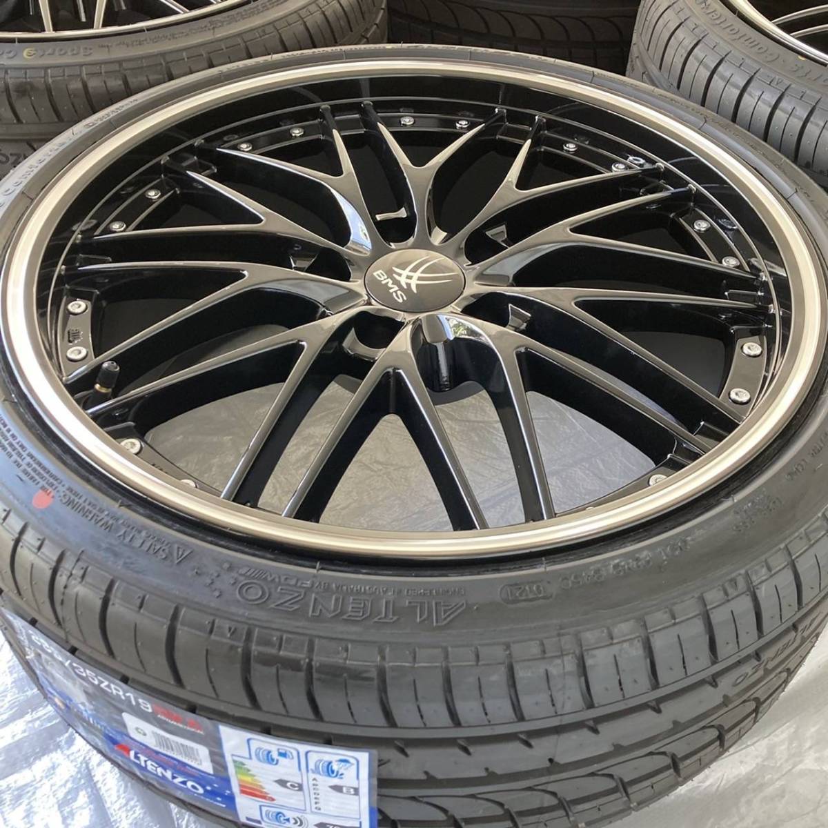 新品 19インチ 8.5J/9.5J 5-120 タイヤ付4本SET メッシュ 前235/35R19 後265/30R19 BMW 3シリーズ E46 E90 E92 (W2376/2377-1)_画像5