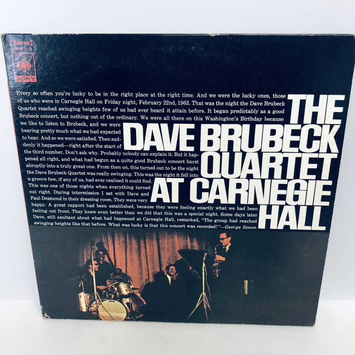 【LP】レコード 再生未確認 2LP/見開き The Dave Brubeck Quartet / At Carnegie Hall ※まとめ買い大歓迎!同梱可能です_画像1