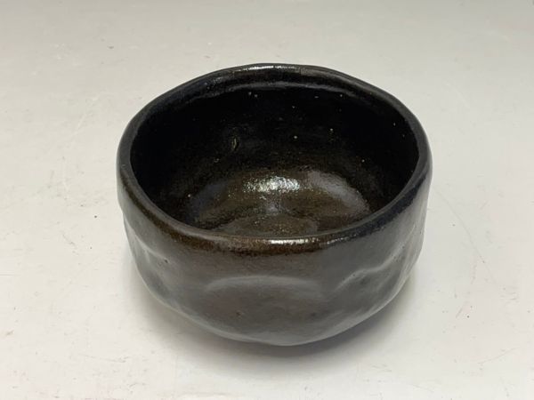 Cs1994「K府茶道家MO様より委託品」江戸時代　黒楽　茶碗　楽焼　楽茶碗　京焼清水焼茶陶茶道具_画像4