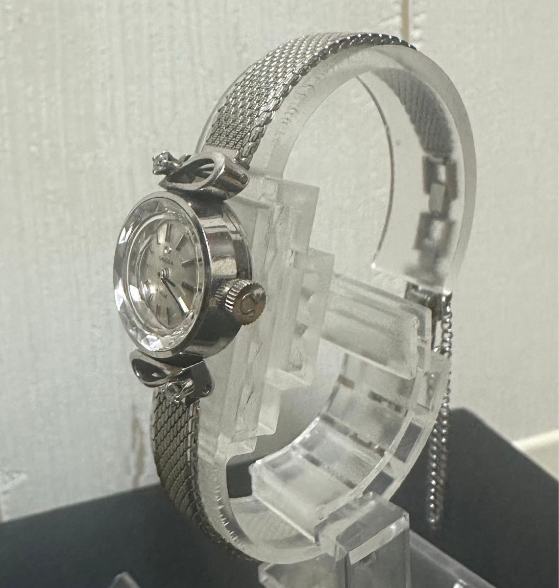 極美品 OMEGA オメガ DE VILLE デビル 611.5615 cal.485 カットガラス ダイヤ付き 腕時計 手巻き 動作品_画像5