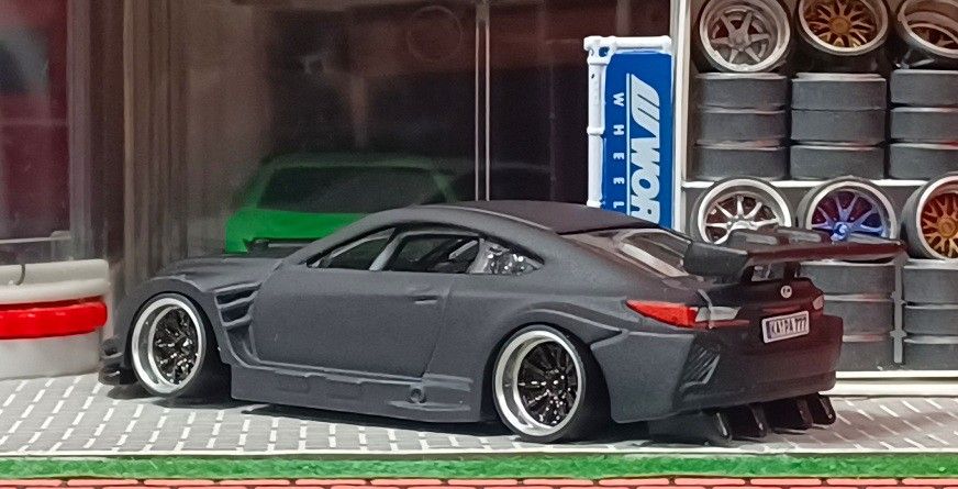 【レクサス☆ＲＣＦ☆ＧＴ３】□改造□トミカ□カスタム□ミニカー□ホットウィール□深リム□マットブラック□