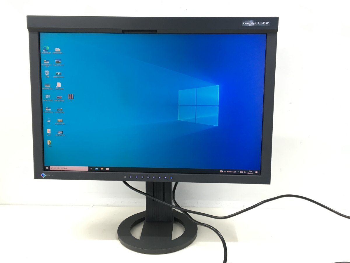 EIZO24型 カラーマネージメント液晶 ColorEdge CG245W 昇降・回転可能 2011年製　中古品（管：2A-M）_画像1