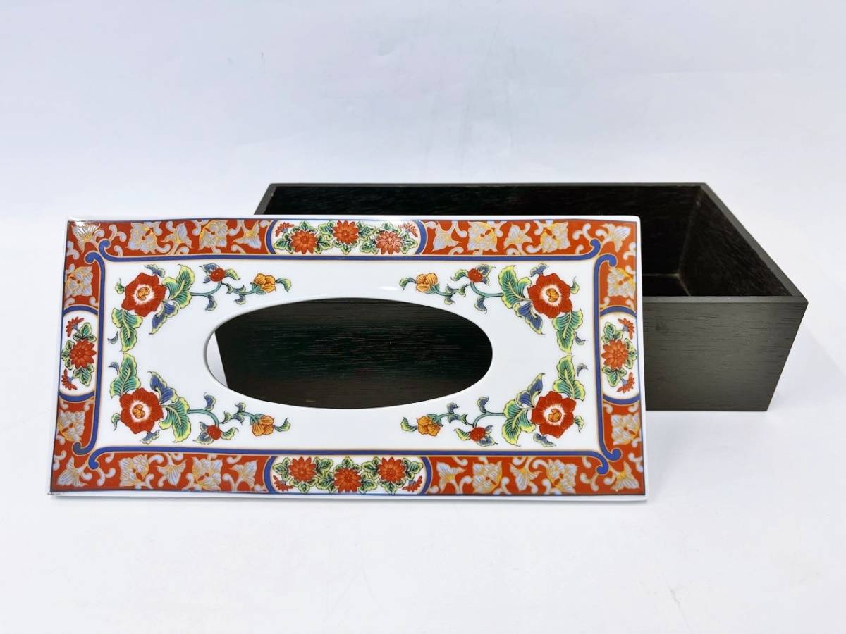  tissue box tissue cover wooden ceramics tile design ceramics floral print interior household goods small articles tissue inserting 