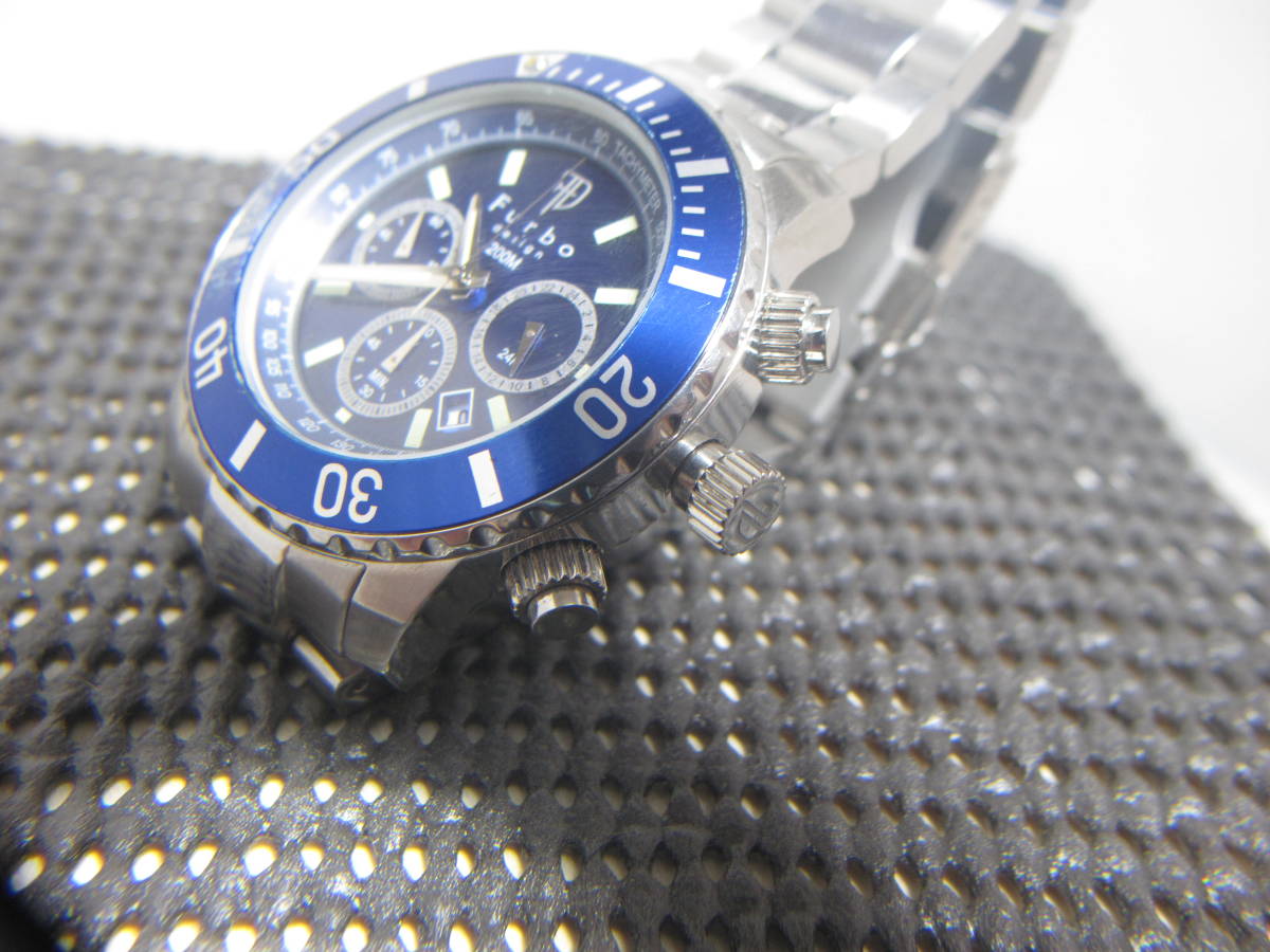 Furbo フルボ design デザイン クロノグラフ 腕時計 FS401 ジャンク品_画像3