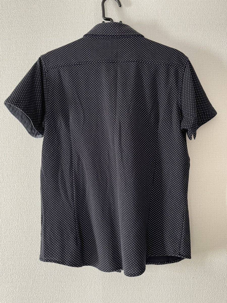 2312038(送料込¥625)NAVYネイビー 半袖ボタンダウンシャツ サイズM