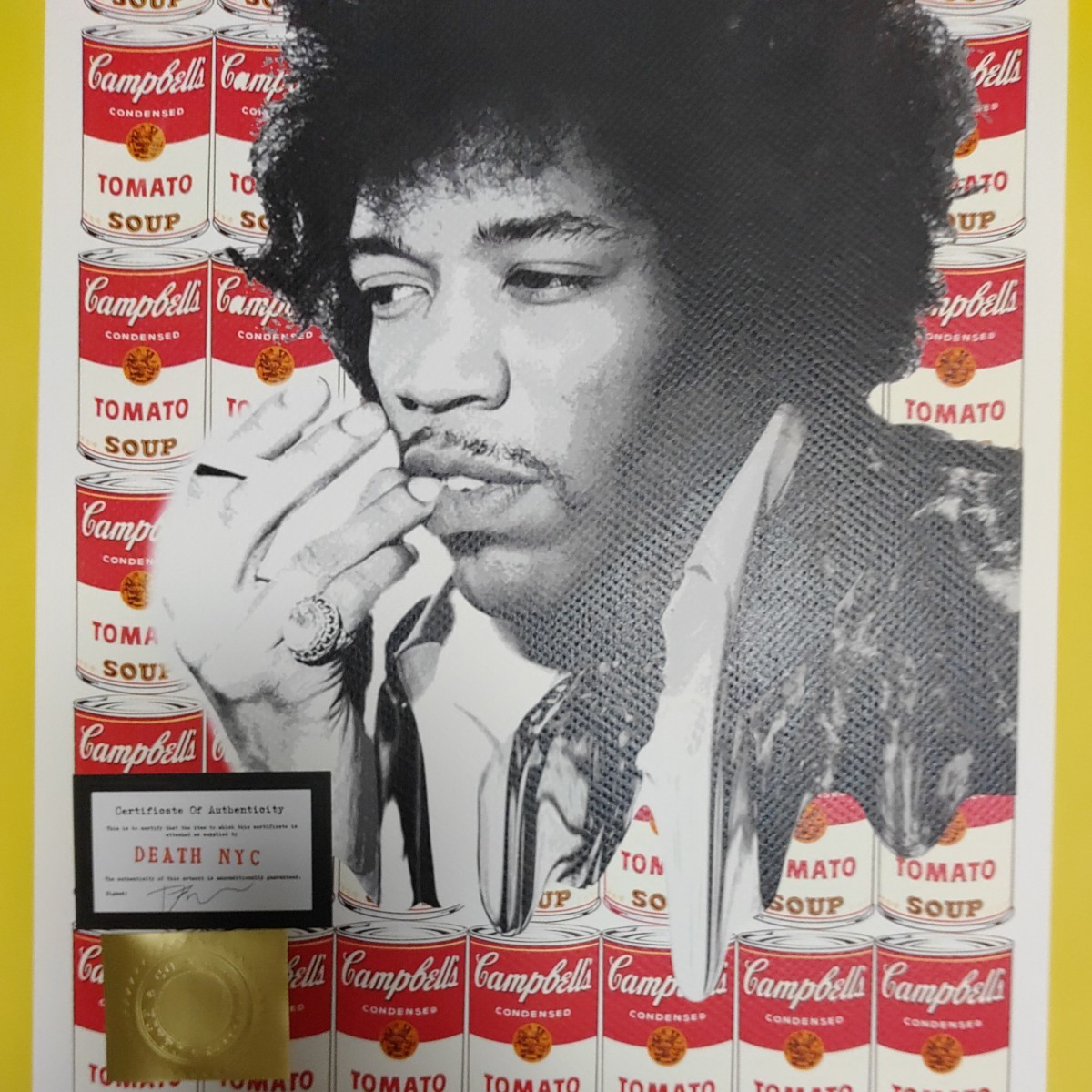 DEATH NYC 世界限定100枚 アートポスター　JIMMY Hendrix ジミー ヘンドリックス ジミヘン Andy Warhol　アンディ ウォーホル 現代アート_画像3