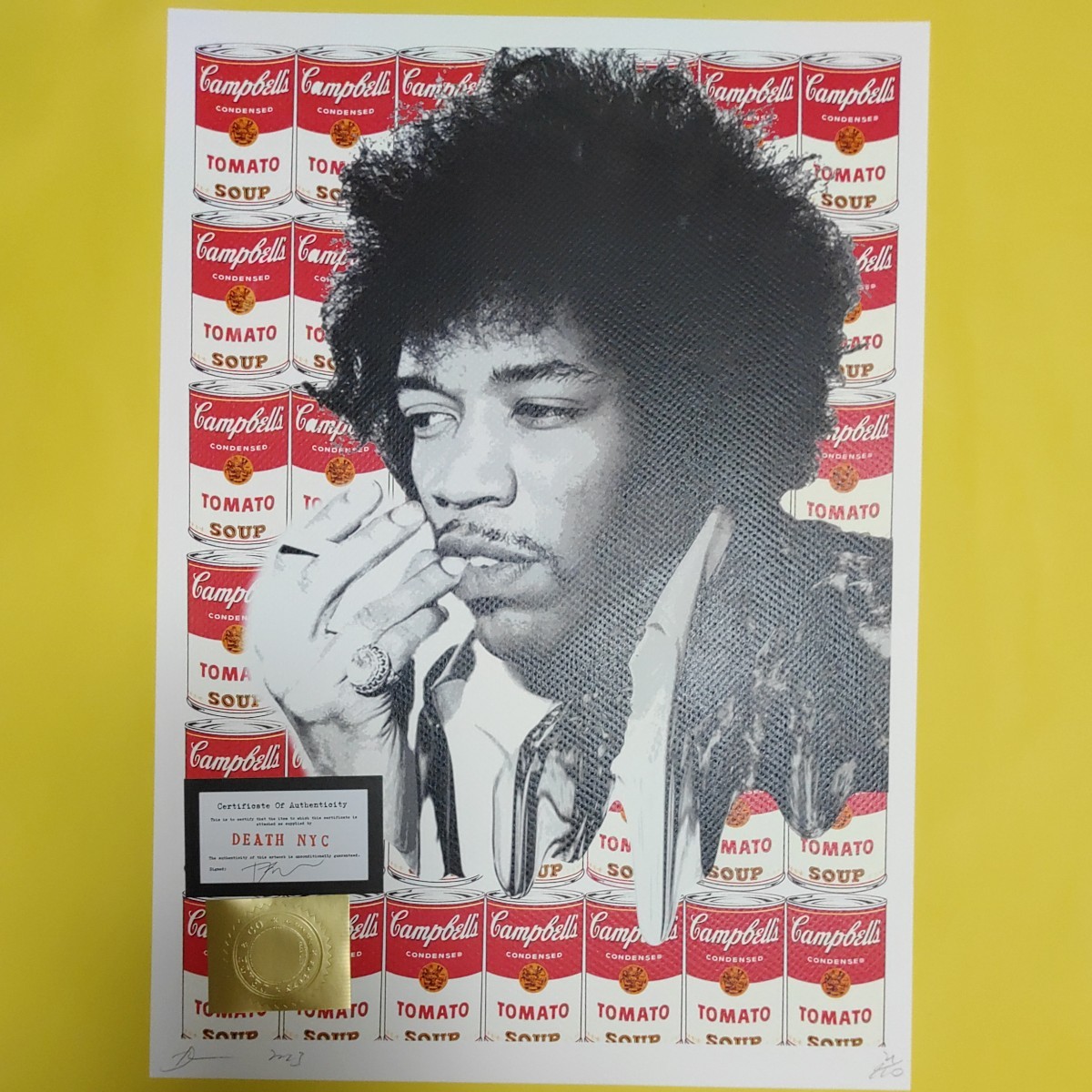 DEATH NYC 世界限定100枚 アートポスター　JIMMY Hendrix ジミー ヘンドリックス ジミヘン Andy Warhol　アンディ ウォーホル 現代アート_画像1