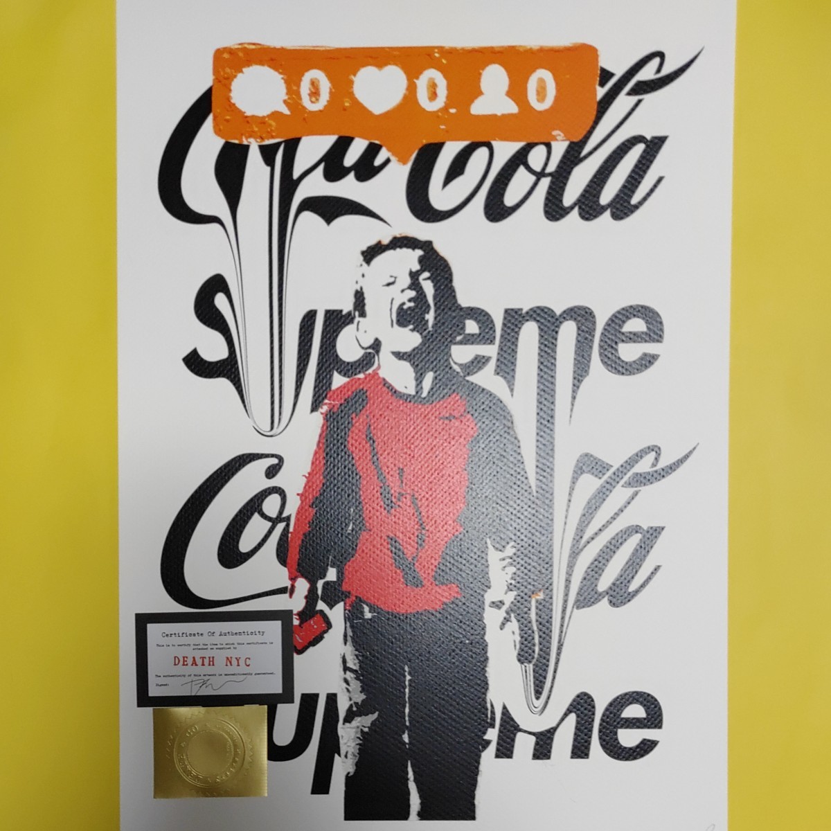 DEATH NYC 世界限定100枚 アートポスター Banksy バンクシー コカコーラ Coca-Cola ストリートアート 現代アート スプレーアートの画像1