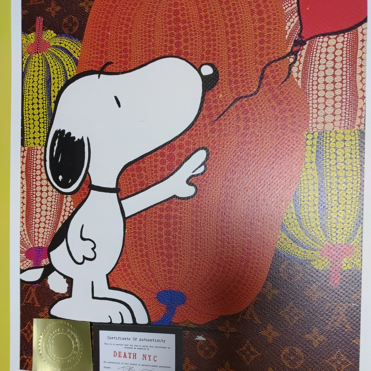 DEATH NYC 世界限定100枚 アートポスター SNOOPY スヌーピー 草間彌生 南瓜　かぼちゃ LOUISVUITTON ルイヴィトン　Banksy HEART Balloon_画像3