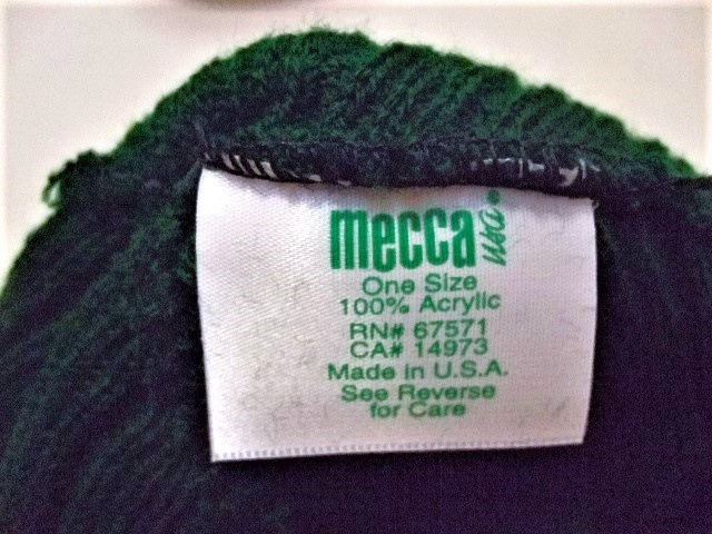 【MECCA USA/メッカ】ロゴ刺繍 ニットキャップ GREEN 新品デッドストック/希少/ヴィンテージ/ビーニー/HIPHOP/ストリート/アウトドア/USA製_画像4