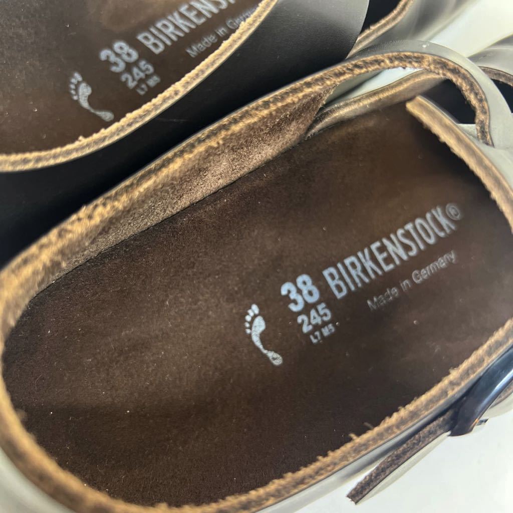 美品 レア 廃盤★BIRKENSTOCK ビルケンシュトック パリ paris ブラウン レザー サンダル 38 24.5cm_画像9