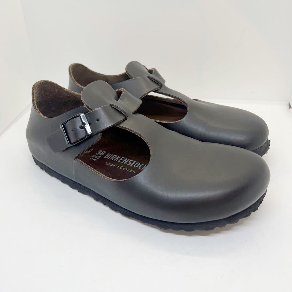 美品 レア 廃盤★BIRKENSTOCK ビルケンシュトック パリ paris ブラウン レザー サンダル 38 24.5cm_画像2