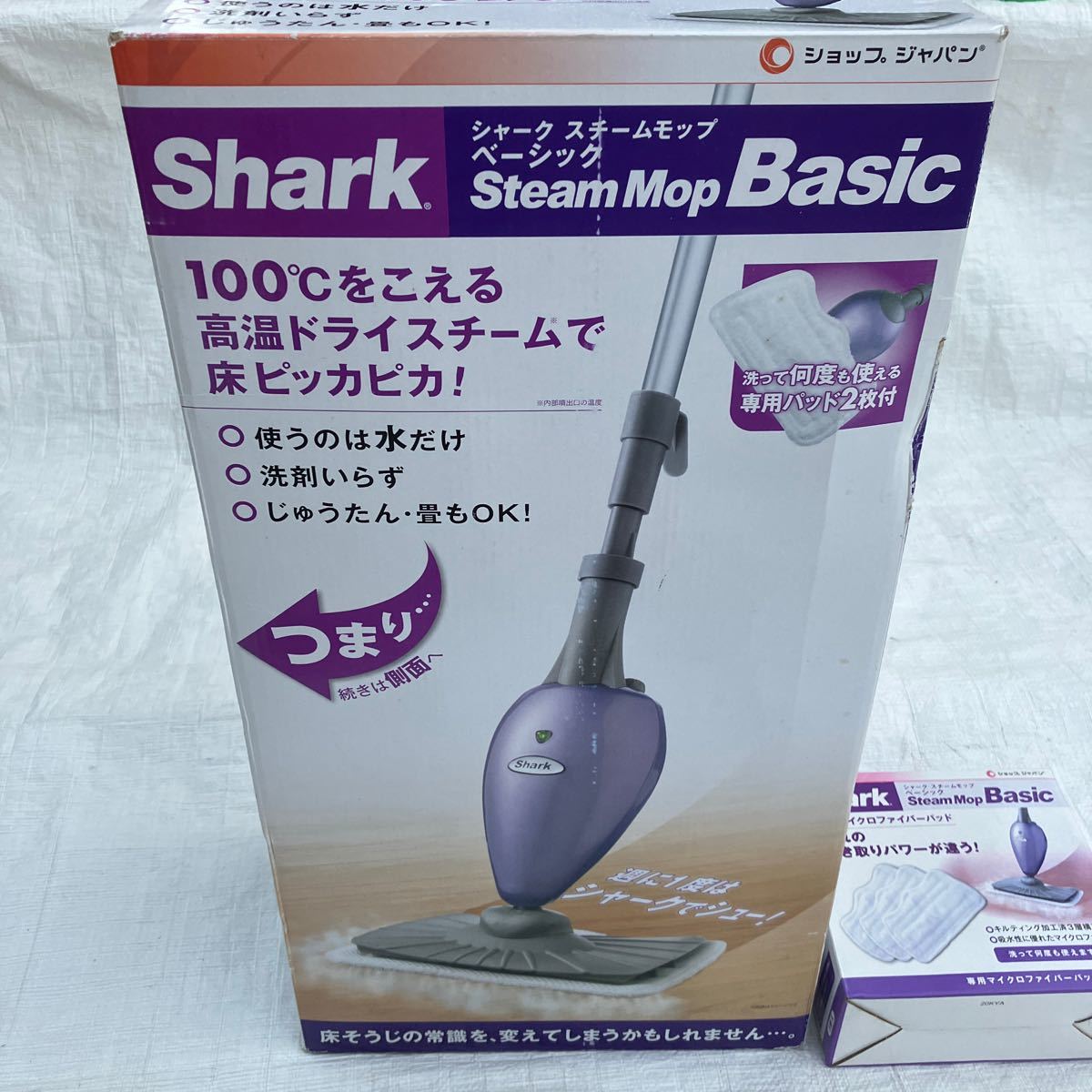 未使用 SHARK シャーク スチームモップ ベーシック ショップジャパン 大掃除 スチーマー 専用マイクロファイバーパッド 付 k3646_画像2