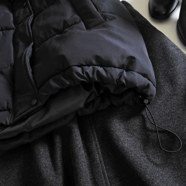 新品■ティティベイトtitivate■ビッグカラー中綿ベストジャケット 黒♪小顔効果マットな素材感♪軽やかな着心地◎_画像6