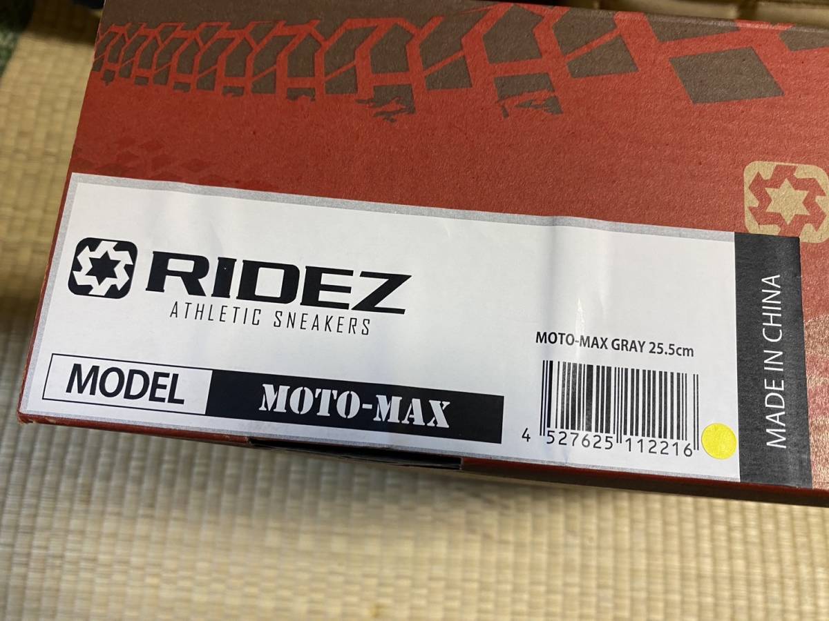 RIDEZ SNEAKERS ライズ スニーカーズ ライディングシューズ MOTO-MAX グレイ 25.5cm 本革使用_画像4