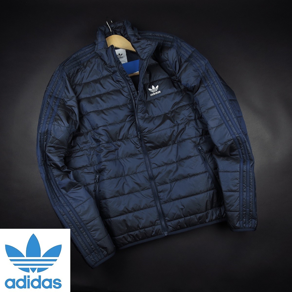 新品★アディダス オリジナルス/adidas/パデッド スタンドカラー パファージャケット273/215紺/【L】_画像1