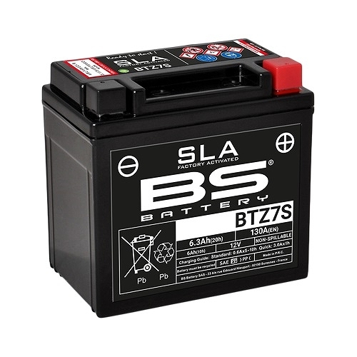 BSバッテリー バイク用バッテリー SLAバッテリー ホンダ スマート ディオ DX/Z4 AF57 SKX501～5/7、50S2 50cc BTZ7S 2輪の画像1