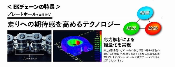 EKチェーン/江沼チェーン シールチェーン ZVXシリーズ シルバー 428 102L 継手：MLJ 428ZVX(CR;NP) 2輪_画像2