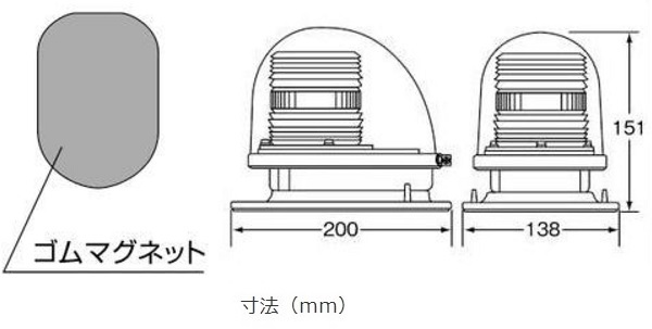 小糸製作所/KOITO 緑色丸型警光灯 12V 2N型 フラッシュランプ ゴムマグネットタイプ シガーライタープラグ付 GFL-2NBG 入数：1個_画像2