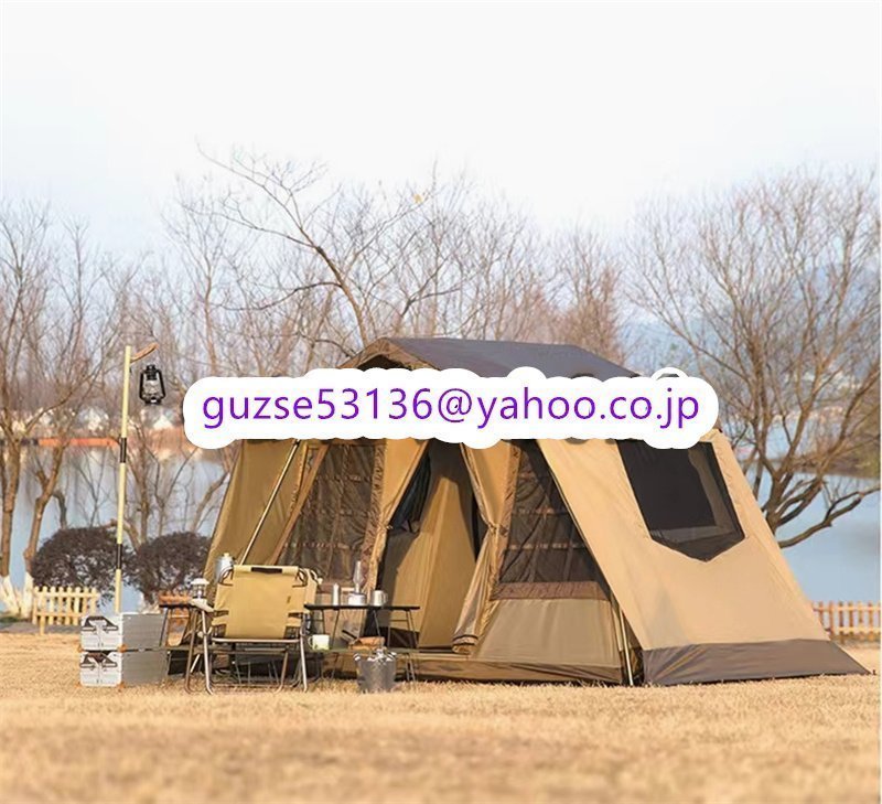 超人気★ロッジ型テント テント 防風防災 ロッジタイプ アウトドア 4-5人用 アウトドア キャンプ テント ファミリーテント 簡単設営 多機能_画像1