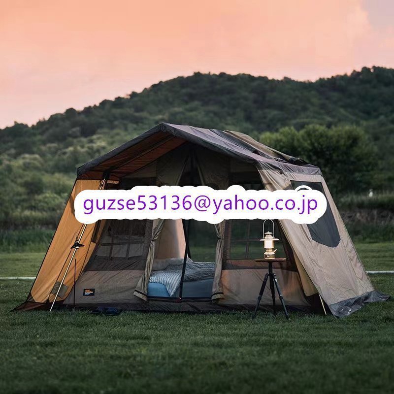 超人気★ロッジ型テント テント 防風防災 ロッジタイプ アウトドア 4-5人用 アウトドア キャンプ テント ファミリーテント 簡単設営 多機能_画像3