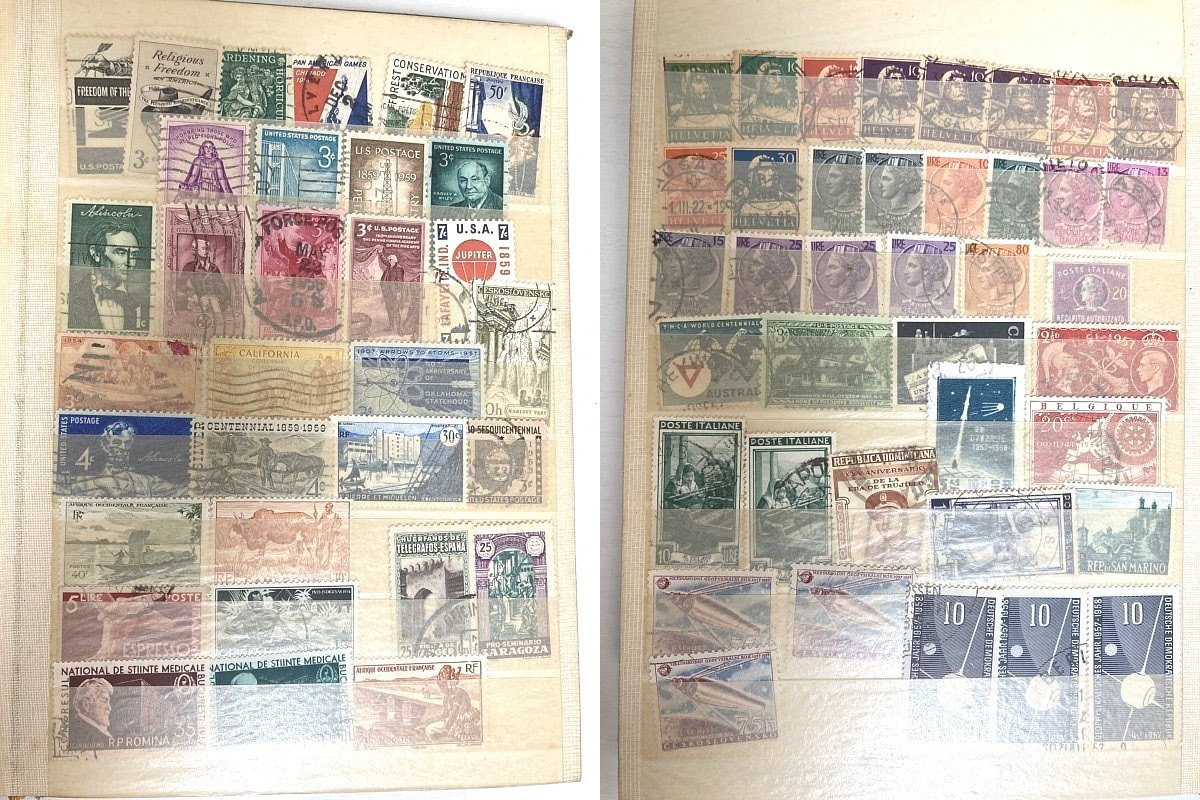  送料込み ■ 外国切手 海外切手 国内切手 使用済み 消印あり アルバム まとめて_画像4