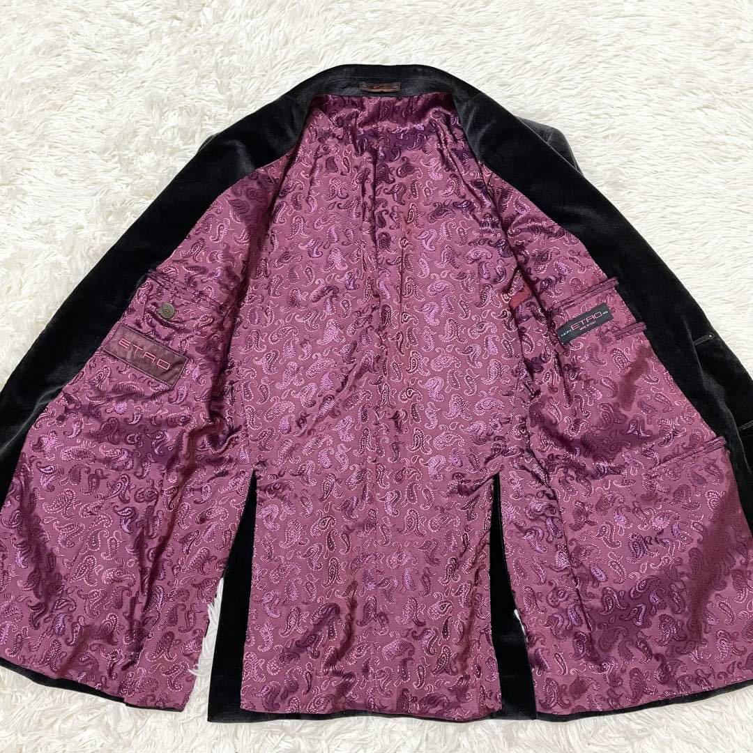 ETRO【表面総柄 ペイズリー 美品】テーラードジャケット 黒 46 M ETRO【表面総柄 ペイズリー 美品】テーラードジャケット 黒 46 M