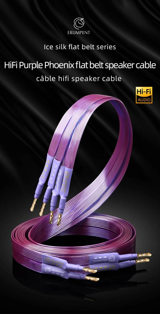 XG height resolution Flat belt style high-end speaker cable 3.0m pair new goods unused gilding banana plug 