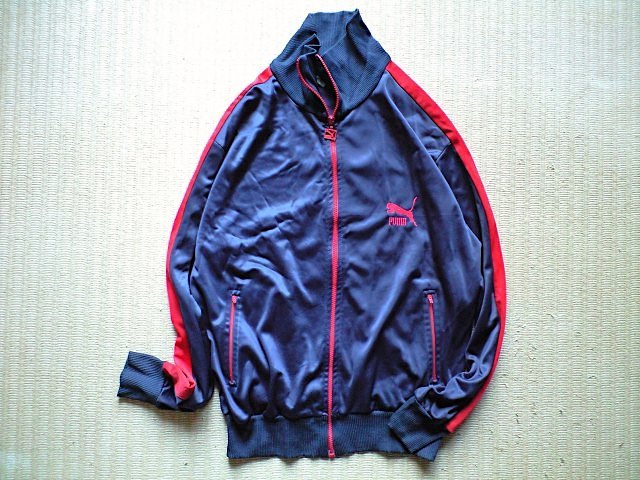 即決 大きめLサイズ 80s vintage PUMA ジャージ ネイビーx赤 即決 大きめLサイズ 80s vintage PUMA ジャージ ネイビーx赤