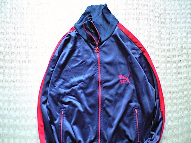 即決 大きめLサイズ 80s vintage PUMA ジャージ ネイビーx赤 即決 大きめLサイズ 80s vintage PUMA ジャージ ネイビーx赤