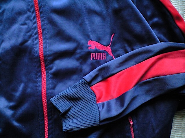 即決 大きめLサイズ 80s vintage PUMA ジャージ ネイビーx赤 即決 大きめLサイズ 80s vintage PUMA ジャージ ネイビーx赤