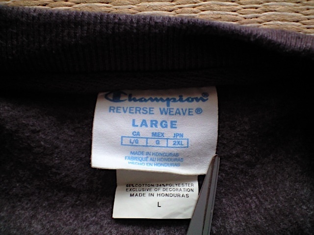 即決 美品 別注品 USA企画品 12oz Lサイズ (日本XXL) チャコール Champion REVERSE WEAVE クルーネック スウェット VHSMAG スケートボード_画像2