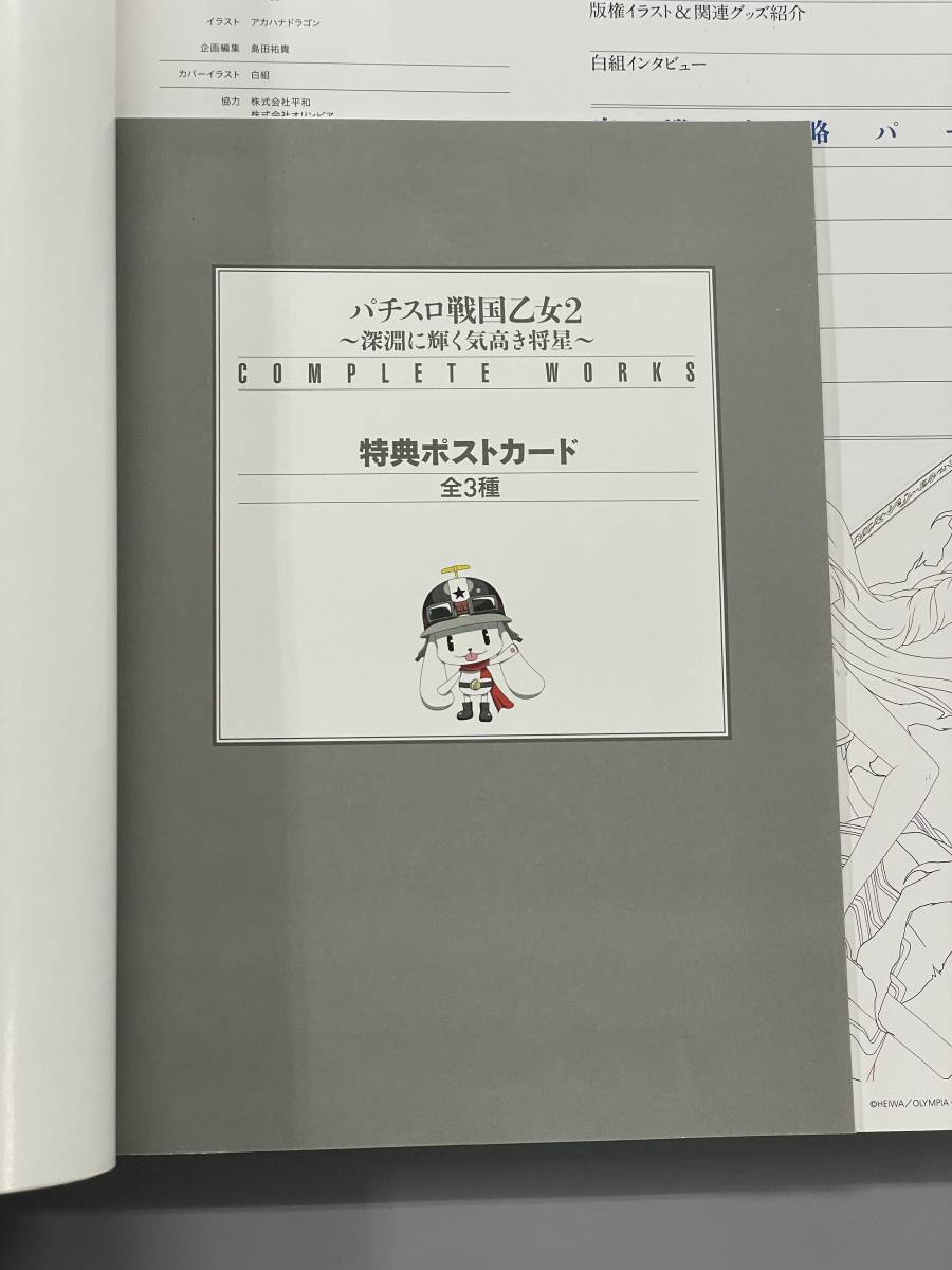 パチスロ戦国乙女2　深淵に輝く気高き将星　コンプリートワークス　ポストカード＆帯付きの初版第1刷発行！※ZA_画像3