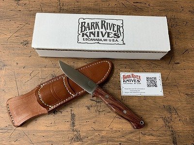 ○Y-500/BARK RIVER KNIVES GUNNY HUNTER LT Elmax Red＆Natural Striped Maple Burl ＃1 /バークリバー/ガンニー/１円～/_画像1