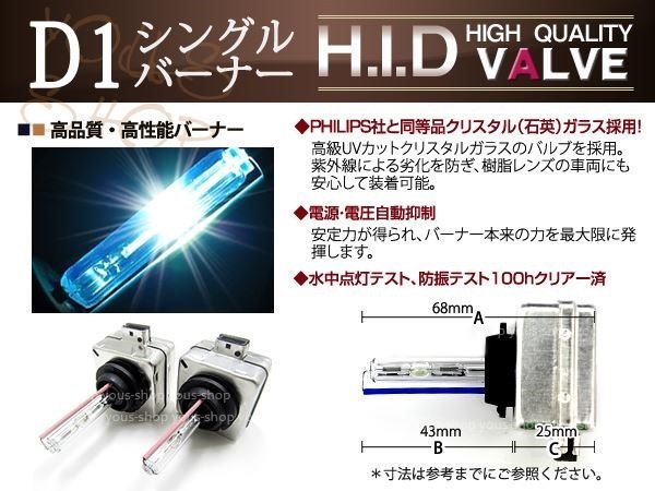 エスカレード 純正交換用HIDバーナー/バルブ 35W D1S 6000K 2本_画像2