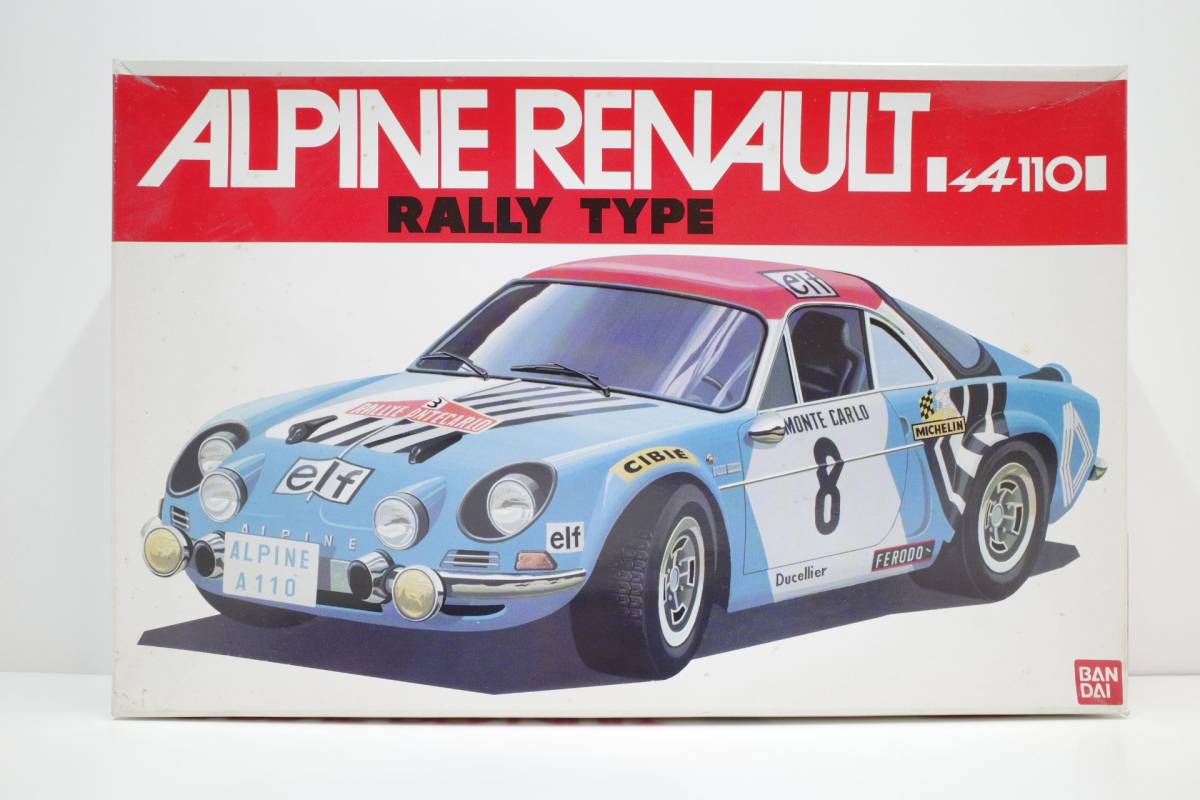 PH28C◆現状品 00442000 バンダイ 1/20 ALPINE Renault アルピーヌ・ ルノー A110 ラリー タイプ Rally Type 当時物 未組立_画像1