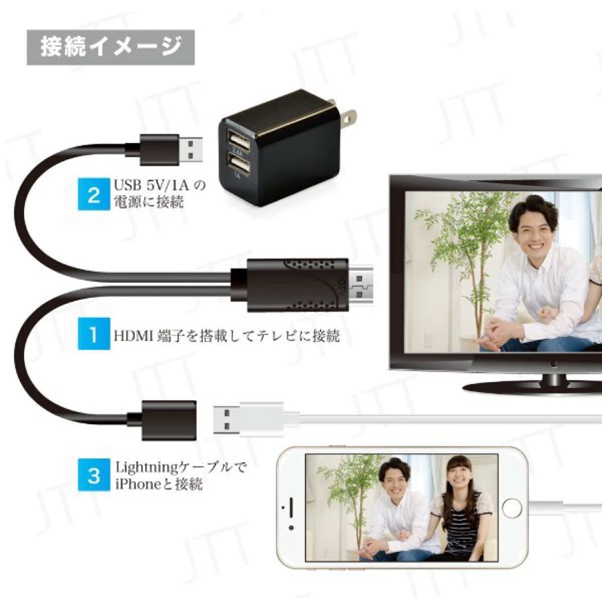 日本トラストテクノロジー iPhone HDMIミラーリングケーブル ブラック JTT IPHDMI-BK