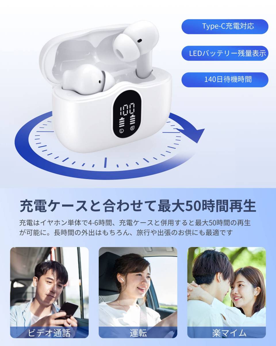 【注目商品】イヤフォン EDR bluetooth Bluetooth5.3技術 蓋を開けたら接続 低遅延/AAC対応/Hi-Fi_画像6