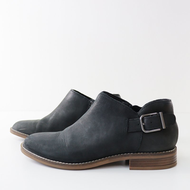 クラークス Clarks Camzin Pull レザー サイドベルト シューズ 39/ブラック ショートブーツ【2400013639835】_画像2