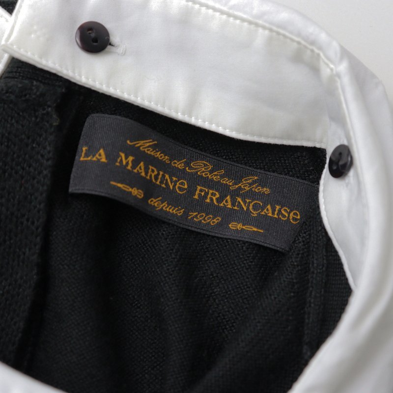 マリンフランセーズ LA MARINE FRANCAISE 襟付きバックボタンウールニット/ブラック セーター【2400013609418】_画像6